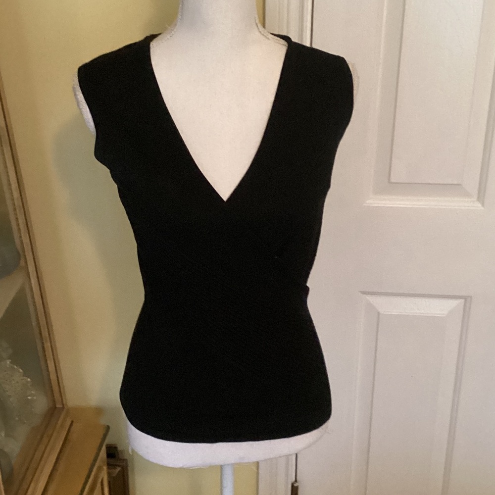 Cache Vintage Black Wrap Top